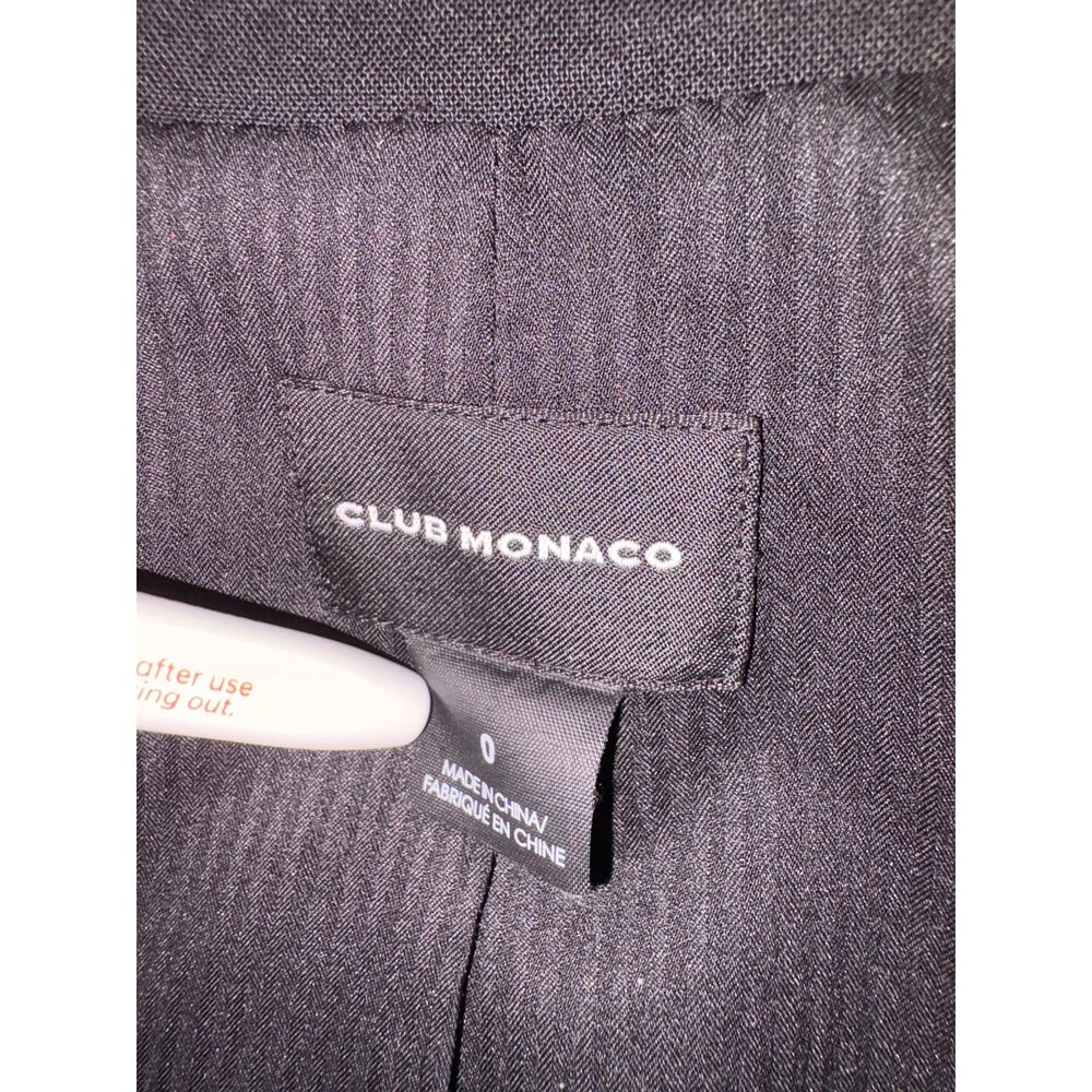 Club Monaco Black Wool Blend Tailored Blazer Jacket Size 0 Classic Career - Picture 5 of 6